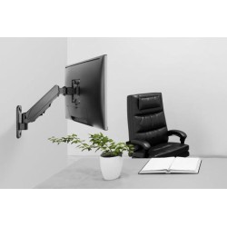 DIGITUS Nástěnný držák pro Jeden monitor plynové pružiny 17-32", 8 kg (max.), černý Vesa 75x100