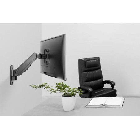 DIGITUS Nástěnný držák pro Jeden monitor plynové pružiny 17-32", 8 kg (max.), černý Vesa 75x100