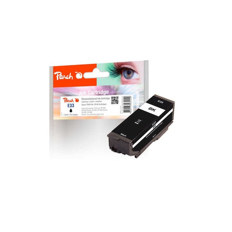 PEACH kompatibilní cartridge Epson T3331, No 33, black, 7,6 ml