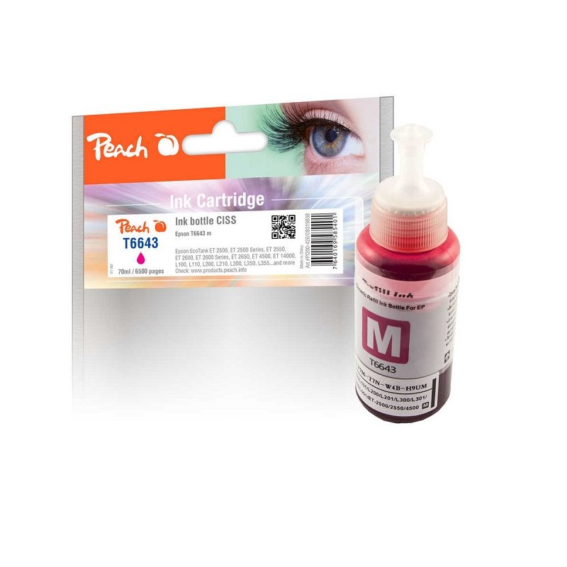 PEACH kompatibilní cartridge Epson 663M, C13T664340 magenta, 70ml
