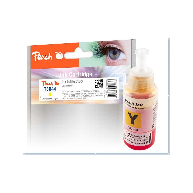 PEACH kompatibilní cartridge Epson 664Y, C13T664440 yellow, 70ml