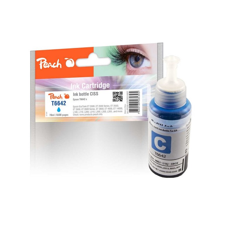 PEACH kompatibilní cartridge Epson 664C, C13T664240 cyan, 70ml