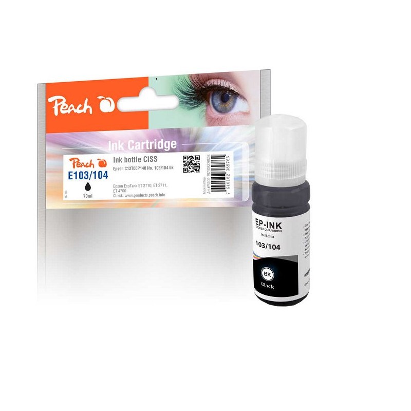PEACH kompatibilní cartridge Epson No. 103/104, C13T00S140, C13T00P140, black, 70ml