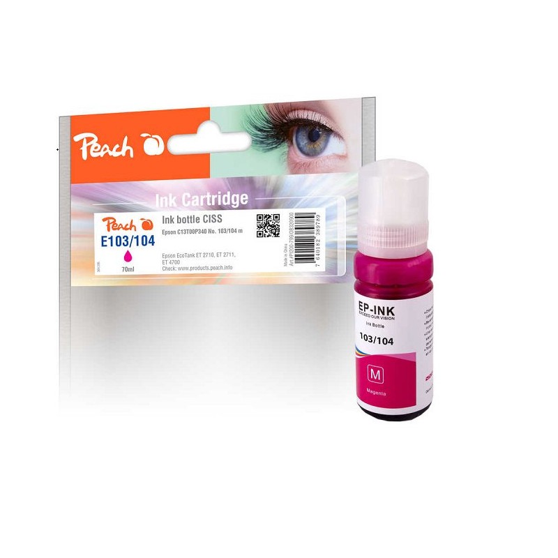 PEACH kompatibilní cartridge Epson No. 103/104, C13T00S340, C13T00P340, magenty, 70ml