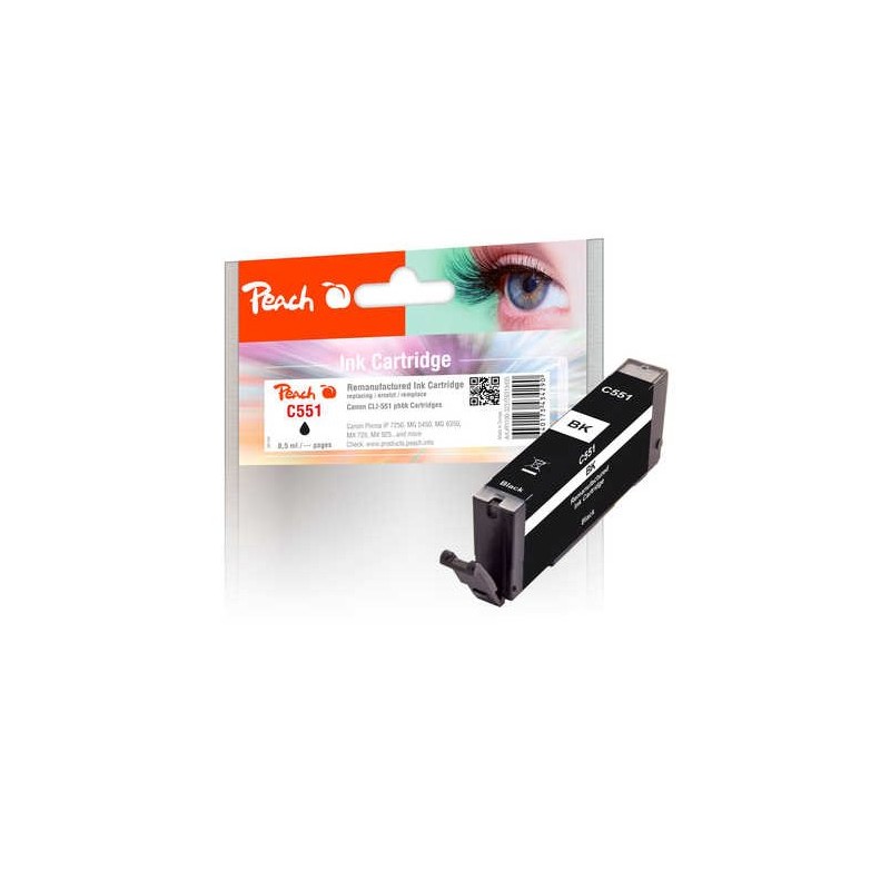 PEACH kompatibilní cartridge Canon CLI-551BK, black, 8,5 ml