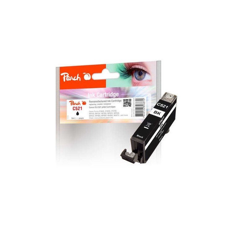 PEACH kompatibilní cartridge Canon CLI-521BK, Blac, 9 ml
