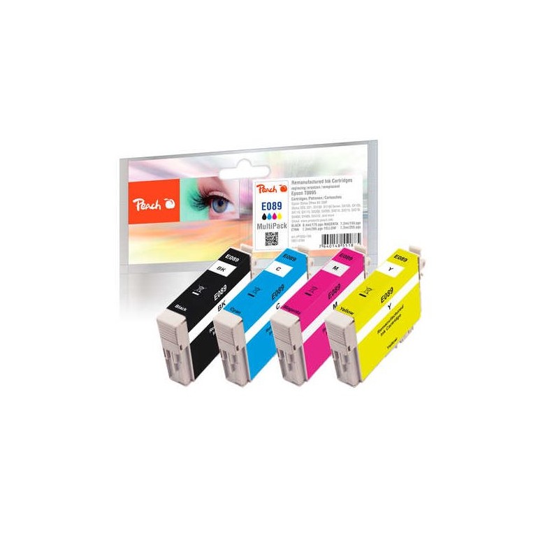 PEACH kompatibilní cartridge Epson T0895 MultiPack 1x Black, Cyan, Magenta, Yellow, 1x8,4 ml, 3x7,2 ml