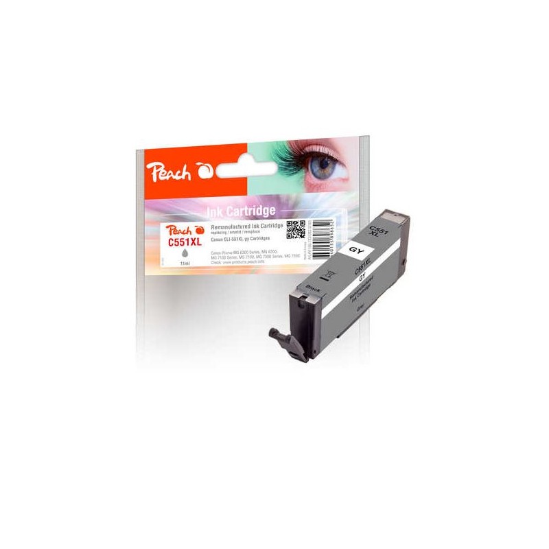 PEACH kompatibilní cartridge Canon CLI-551XL, grey, 11 ml
