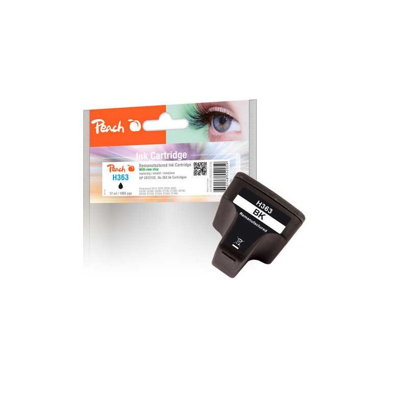 PEACH kompatibilní cartridge HP C8721EE No.363, Black, 17 ml