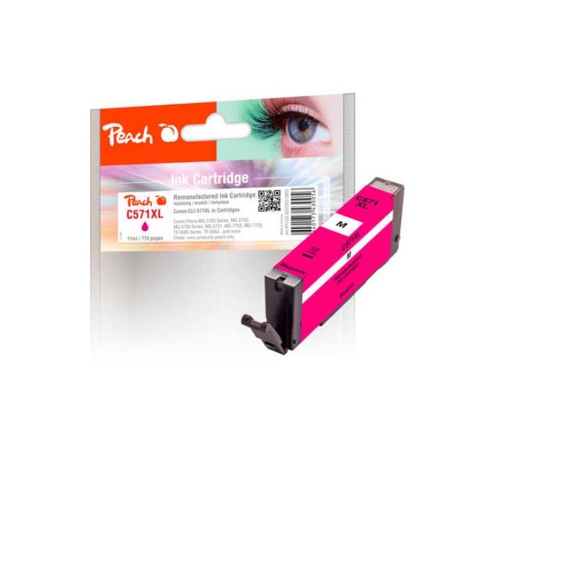 PEACH kompatibilní cartridge Canon CLI-571XLM, magenta, 11 ml