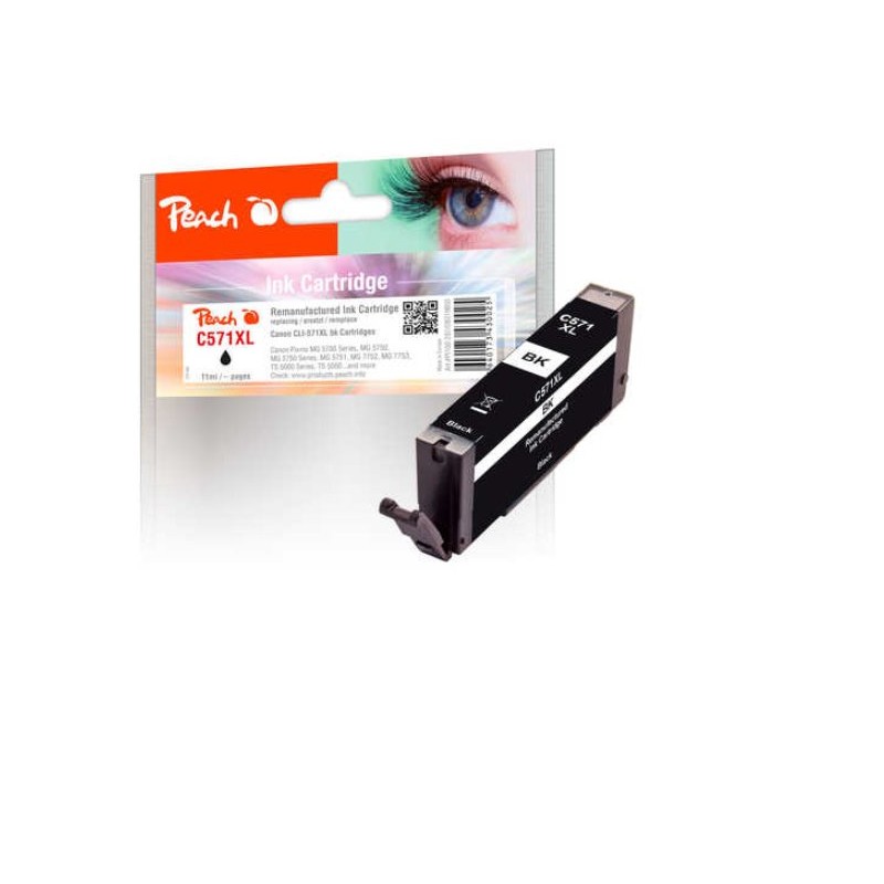 PEACH kompatibilní cartridge Canon CLI-571XLB, black, 11 ml