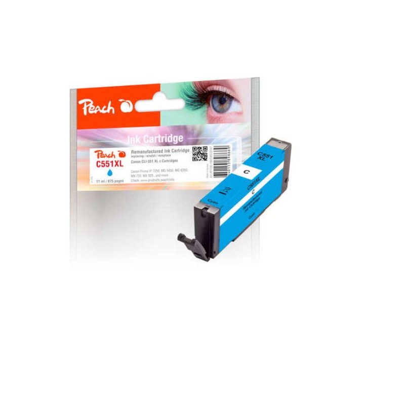 PEACH kompatibilní cartridge Canon CLI-551XL, cyan, 11 ml