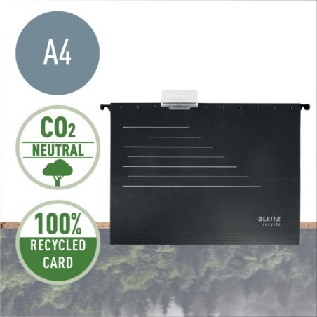 LEITZ Ekologické závěsné desky typu "V" Alpha RECYCLE A4, černá