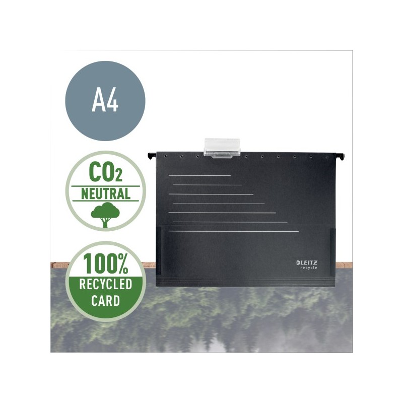LEITZ Ekologické závěsné desky s bočnicemi Alpha RECYCLE A4, černá