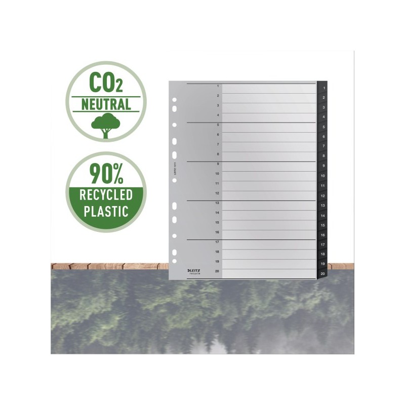 LEITZ Ekologické rejstříky RECYCLE 1-20 A4 PP