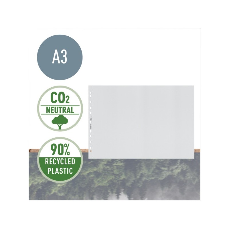 LEITZ Ekologické kapsy RECYCLE, A3 na šířku, GC, 100 mic, sáček 25ks