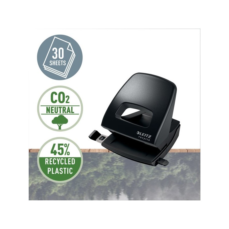 LEITZ Ekologická děrovačka NeXXt RECYCLE, 30 listů, černá