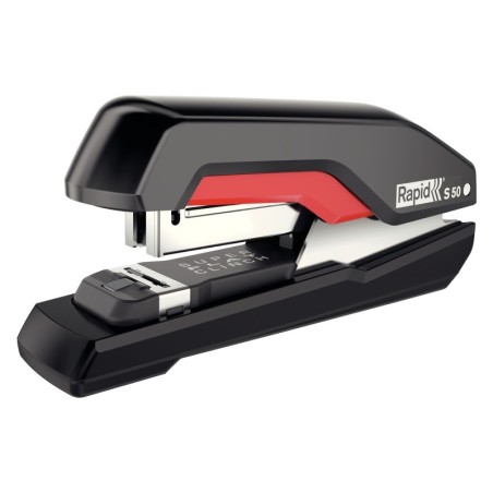 Rapid stolní sešívačka Supreme S50 SuperFlatClinch, 50 listů, černá/červená