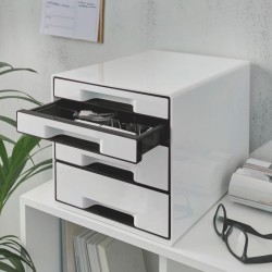 LEITZ Zásuvkový box WOW CUBE, 4 zásuvky, bílá