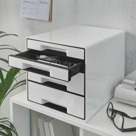 LEITZ Zásuvkový box WOW CUBE, 4 zásuvky, bílá