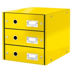 LEITZ Zásuvkový box Click&Store, 3 zásuvky, žlutá