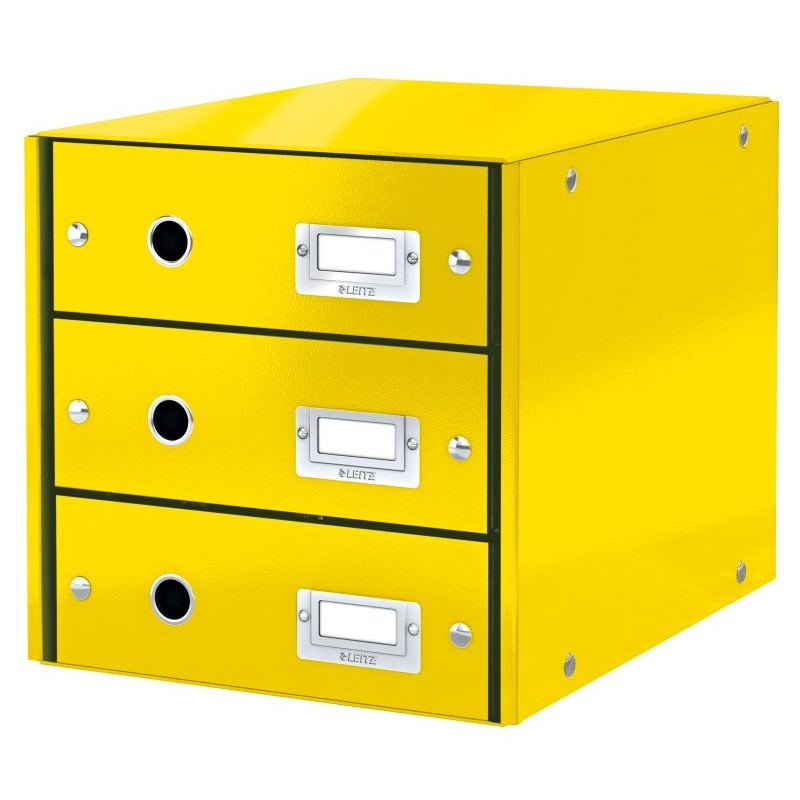 LEITZ Zásuvkový box Click&Store, 3 zásuvky, žlutá