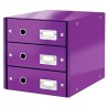 LEITZ Zásuvkový box Click&Store, 3 zásuvky, purpurová