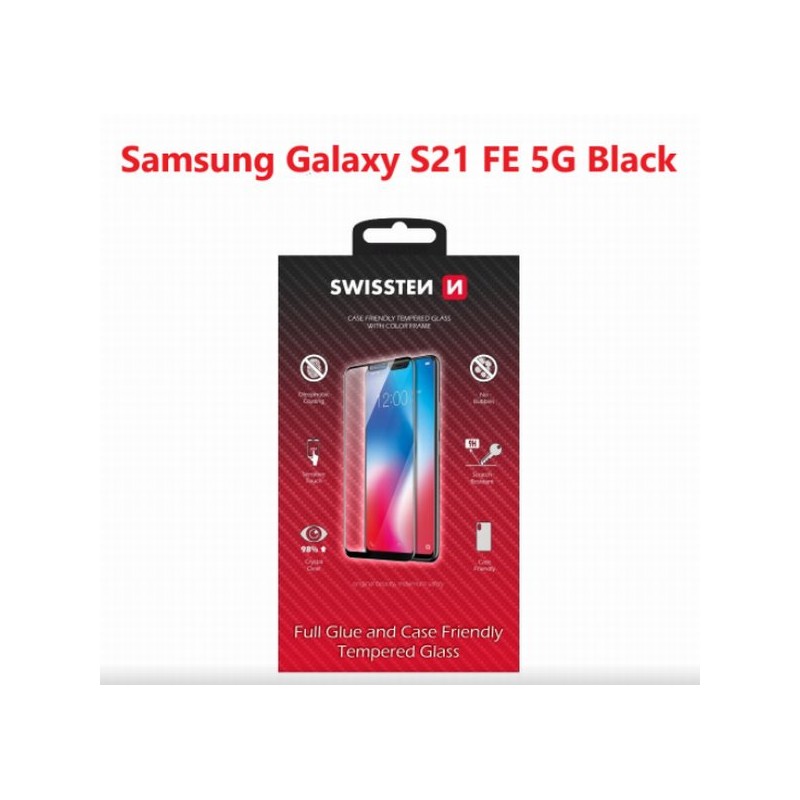 SWISSTEN OCHRANNÉ SKLO SAMSUNG GALAXY S21 FE 5G ČERNÉ