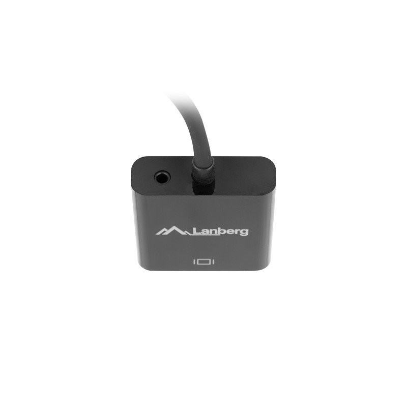 LANBERG adaptér HDMI (M) na VGA (F) + Minijack 3.5mm (F) kabel 20cm