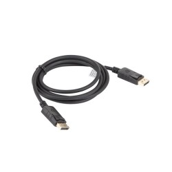 LANBERG připojovací kabel DisplayPort 1.2 M/M, 4K@60Hz, délka 1,8m, černý, se západkou, zlacené konektory