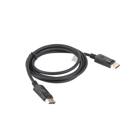 LANBERG připojovací kabel DisplayPort 1.2 M/M, 4K@60Hz, délka 1,8m, černý, se západkou, zlacené konektory