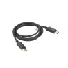 LANBERG připojovací kabel DisplayPort 1.2 M/M, 4K@60Hz, délka 1,8m, černý, se západkou, zlacené konektory