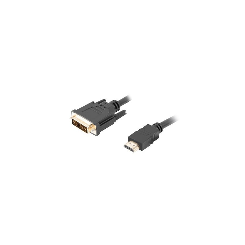LANBERG HDMI (M) na DVI-D (M) (18+1) kabel 1,8m, černý, single link, pozlacené konektory
