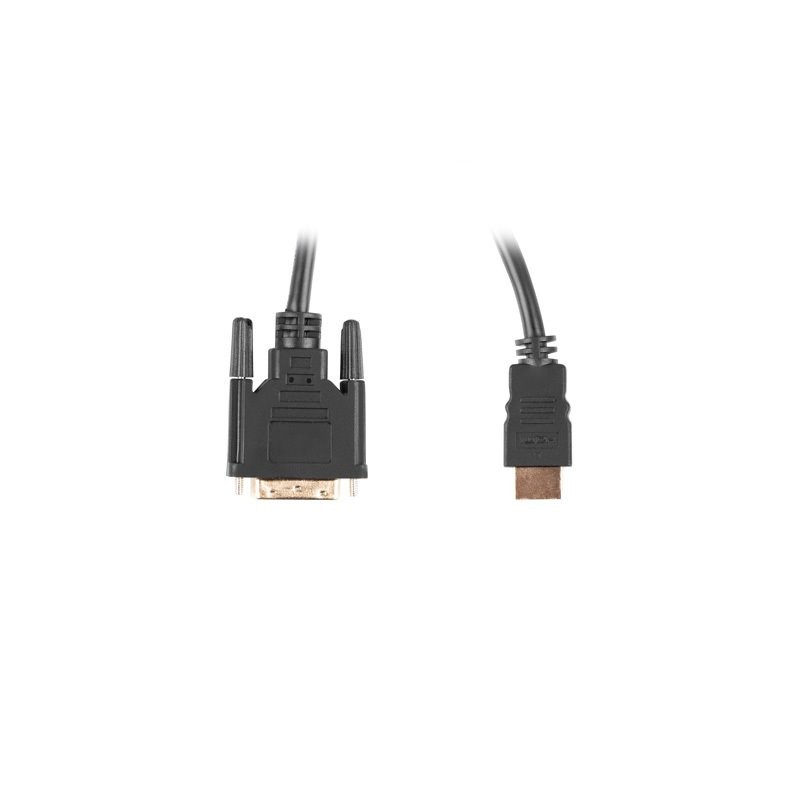 LANBERG připojovací kabel HDMI/A na DVI-D (24+1), M/M, 4K@30Hz, délka 1,8m, černý, dual link, zlacené konektory