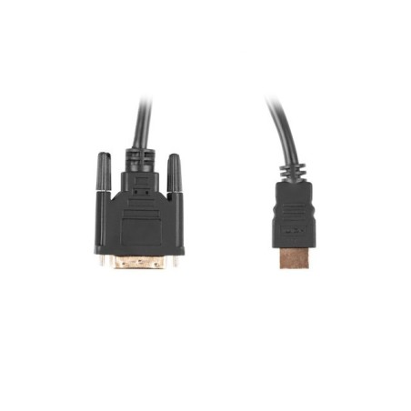 LANBERG připojovací kabel HDMI/A na DVI-D (24+1), M/M, 4K@30Hz, délka 1,8m, černý, dual link, zlacené konektory