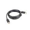 LANBERG připojovací kabel DisplayPort 1.2 M/M, 4K@60Hz, délka 3m, černý, se západkou, zlacené konektory
