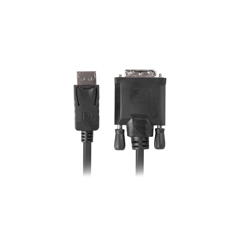 LANBERG připojovací kabel DisplayPort 1.2 na DVI-D (24+1), M/M, délka 1,8m, dual link, černý
