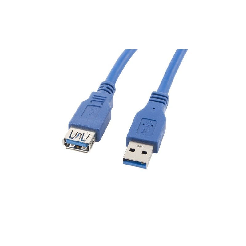 LANBERG USB-A M / F 3.0 kabel 1,8m, modrý