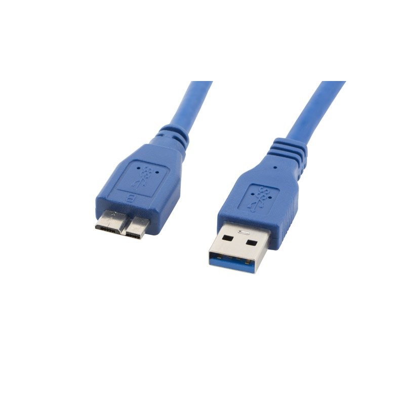 LANBERG Micro USB (M) na USB-A (M) 3.0 kabel 0,5m, modrý