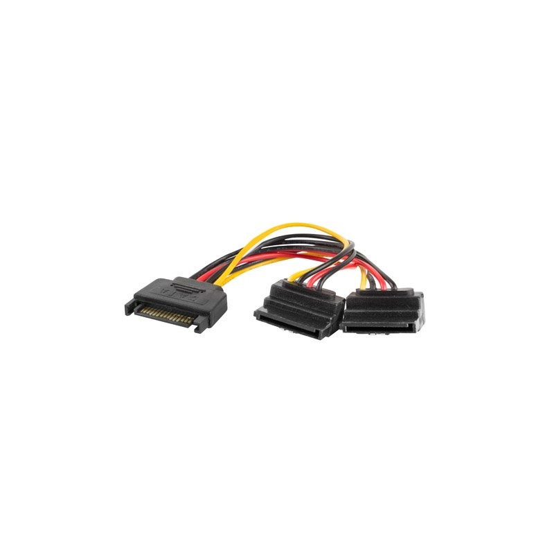 LANBERG SATA (M) na 2x SATA (F) kabel 15cm, úhlový