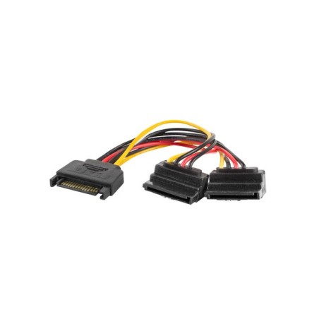 LANBERG SATA (M) na 2x SATA (F) kabel 15cm, úhlový