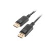 LANBERG připojovací kabel DisplayPort 1.2 M/M, 4K@60Hz, délka 0,5m, černý, se západkou, zlacené konektory