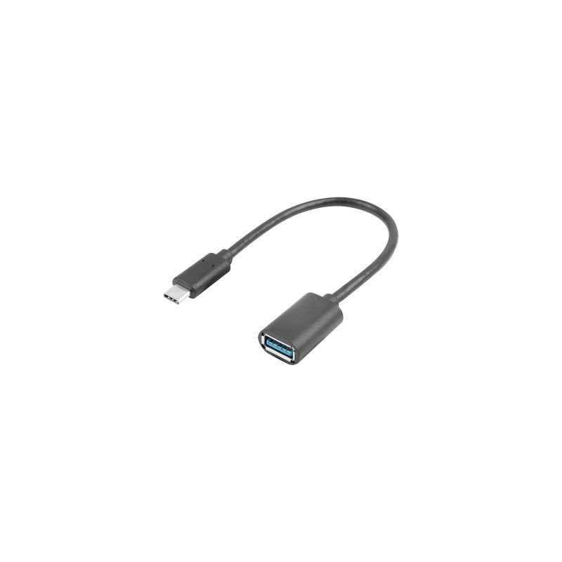 LANBERG USB-C(M) 3.1 na USB-A(F) adaptér kabel 15CM černý OTG