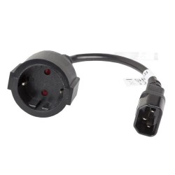 LANBERG IEC 320 C14 na SCHUKO(F) adaptér kabel pro UPS 20CM černý