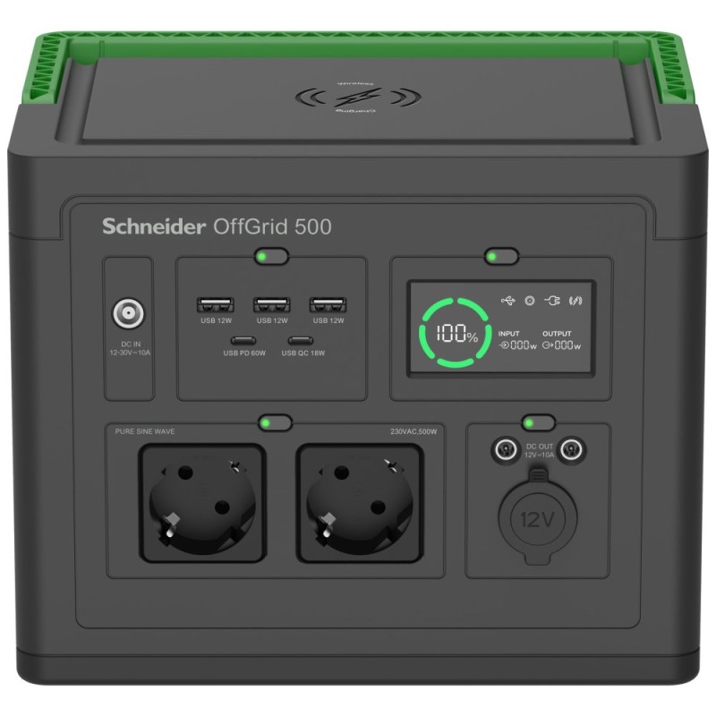 APC Schneider OffGrid Portable Power Station 500, 517Wh Li-ion, 2 Schuko, Sinewave
