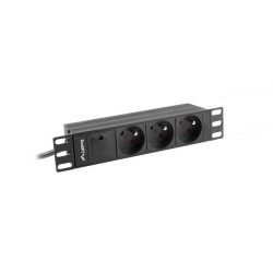 Lanberg Power Distribution Unit (PDU) 10" Lanberg 1U 16A 2M 3X French Outlets Black