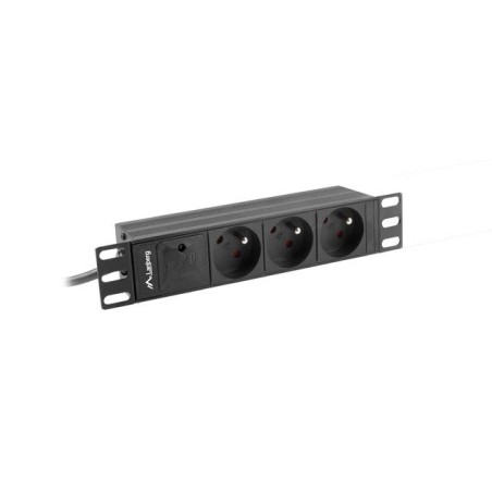 Lanberg Power Distribution Unit (PDU) 10" Lanberg 1U 16A 2M 3X French Outlets Black