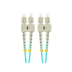 LANBERG optický patch cord MM SC/UPC-SC/UPC duplex 3m LSZH OM3 50/125 průměr 3mm, barva cyan