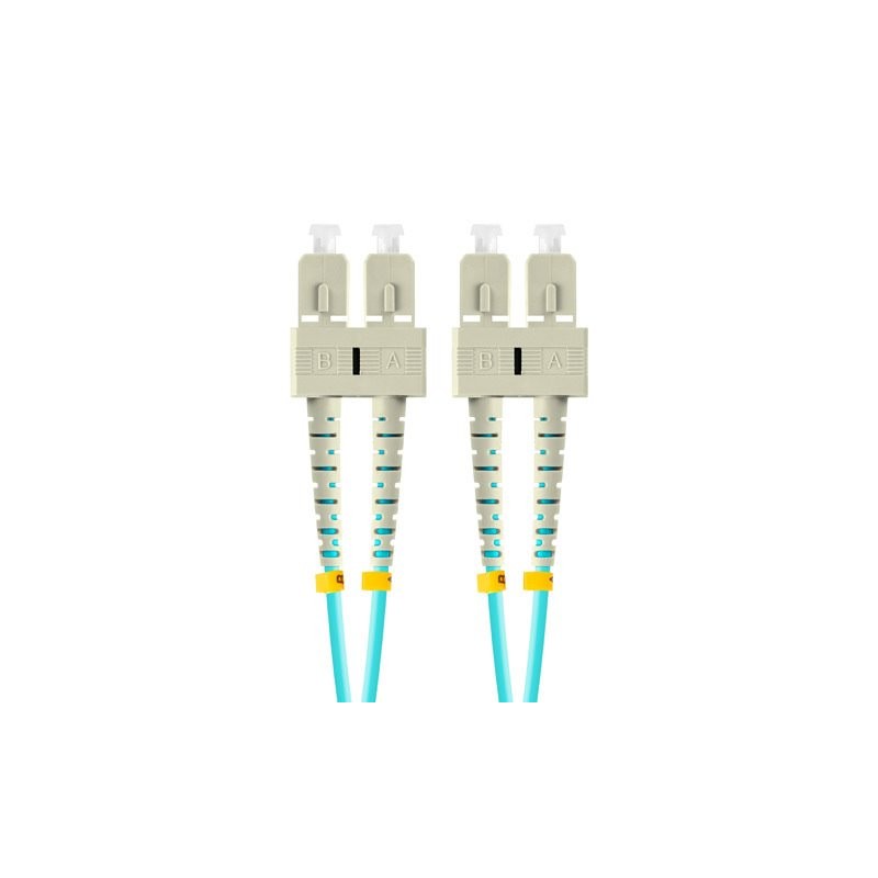 LANBERG optický patch cord MM SC/UPC-SC/UPC duplex 3m LSZH OM3 50/125 průměr 3mm, barva cyan