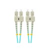 LANBERG optický patch cord MM SC/UPC-SC/UPC duplex 2m LSZH OM3 50/125 průměr 3mm, barva cyan